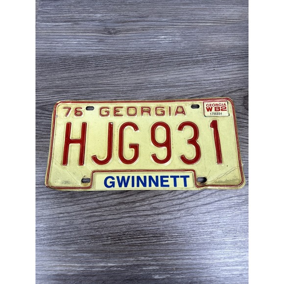 N/A Other - 1976 Georgia license plate HJG 931 Gwinnett County